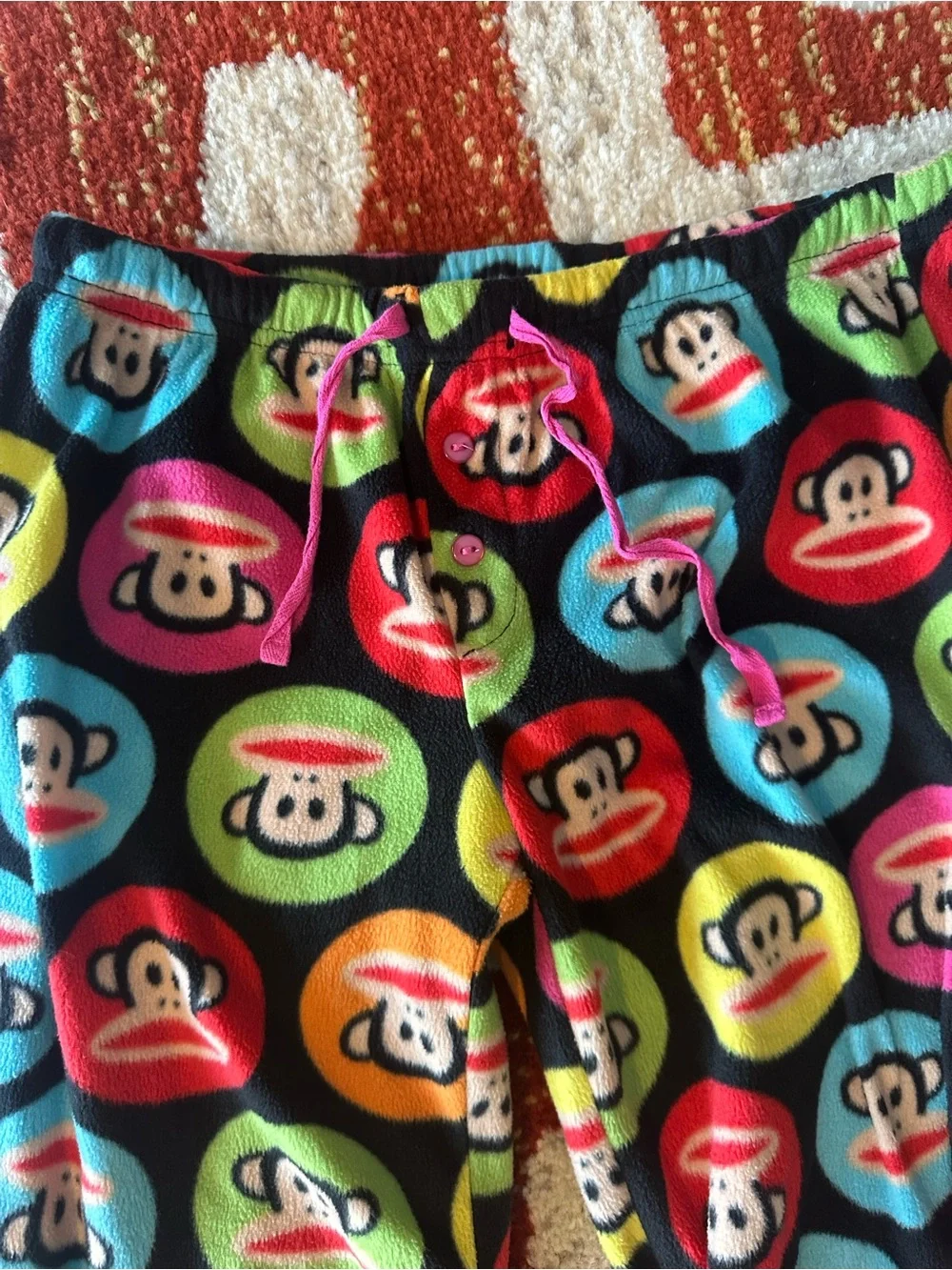 Vintage Paul Frank Kid’s Fleece Colorful Pajama Bottoms in Size medium